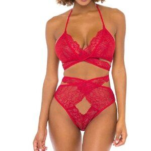 Oh La La Cheri Women's Cut Out Lace & Ties 2pc Lingerie Set L/XL (22-AL)
